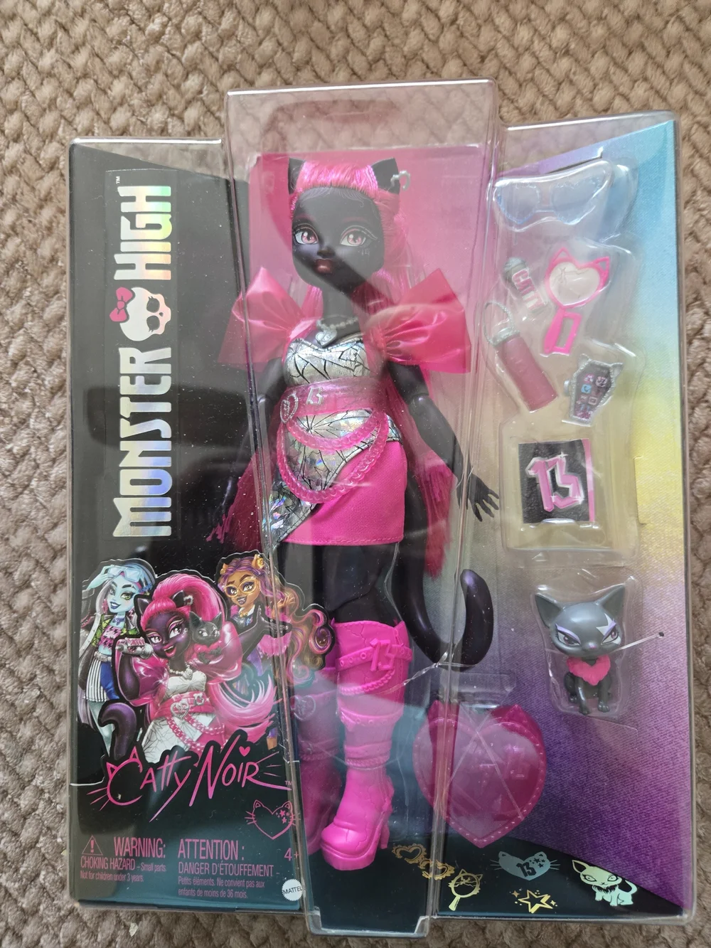 Monster High Cathy Noir Doll - Black & Hot Pink